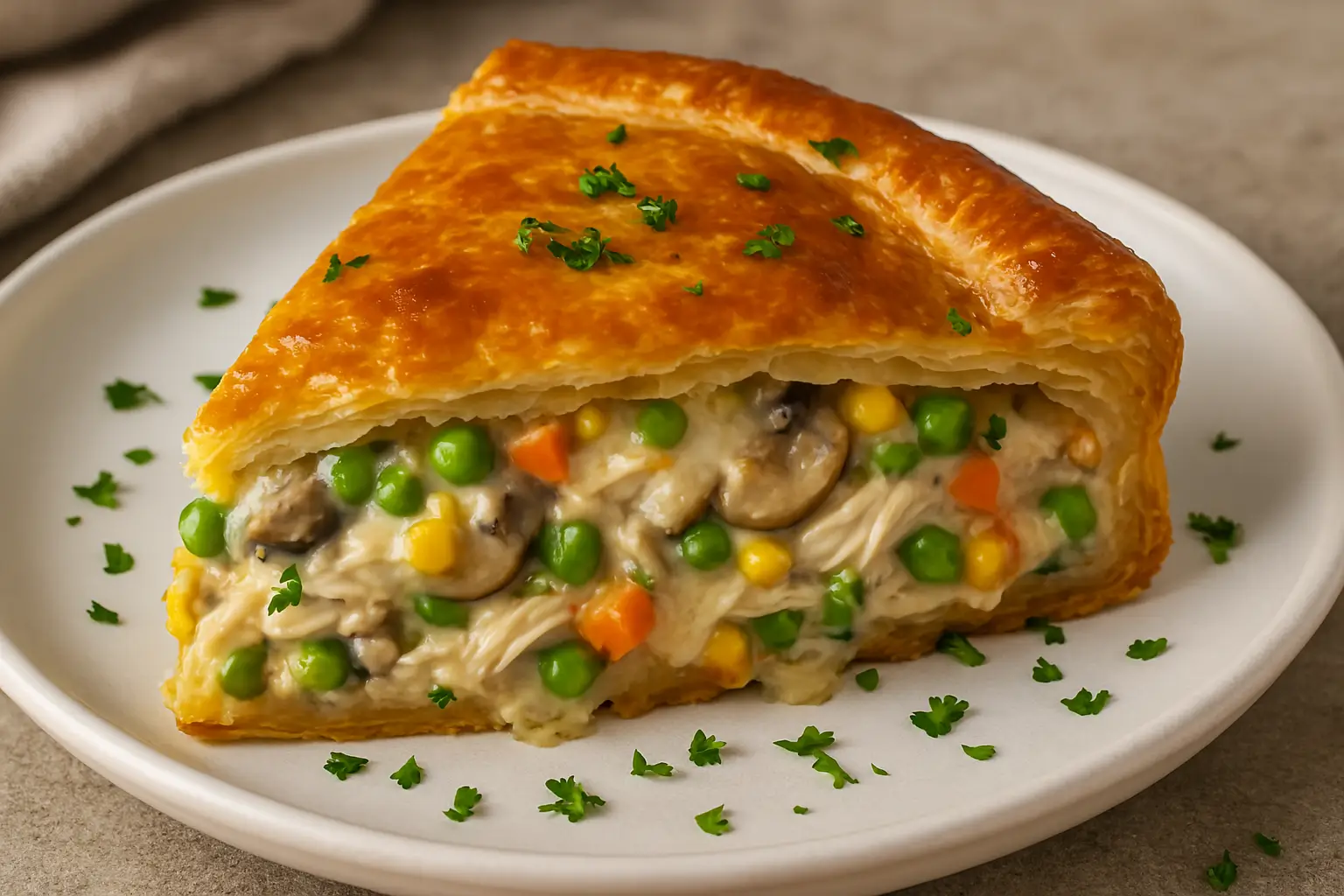 Creamy Chicken Fricassee Puff Pastry