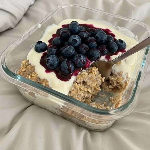 Blueberry Overnight Weetabix Cheesecake Breakfast